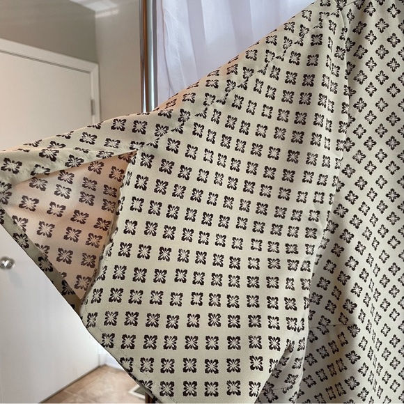 Catherines Beige and Brown Print Pleated-Front Relaxed-Fit Tunic - Picture 2 of 6